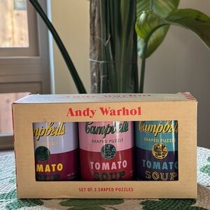 Andy Warhol Set of 3 Tin Soup Can Puzzles New